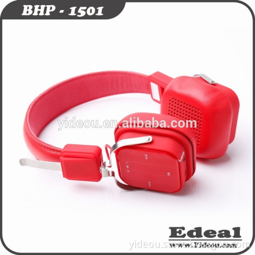 Red Portable Sport Wireless Bluetooth Headphone With NFC & FM radio for Smartphone